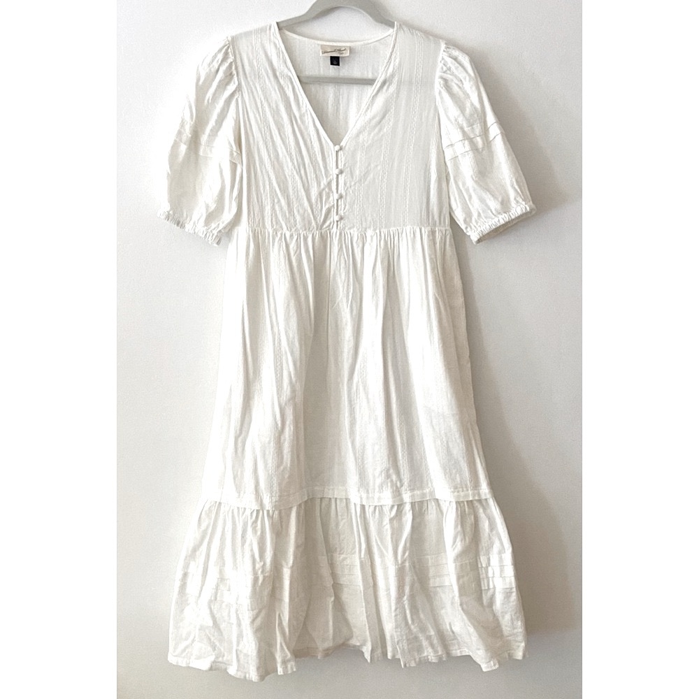 White Cotton Midi Dress